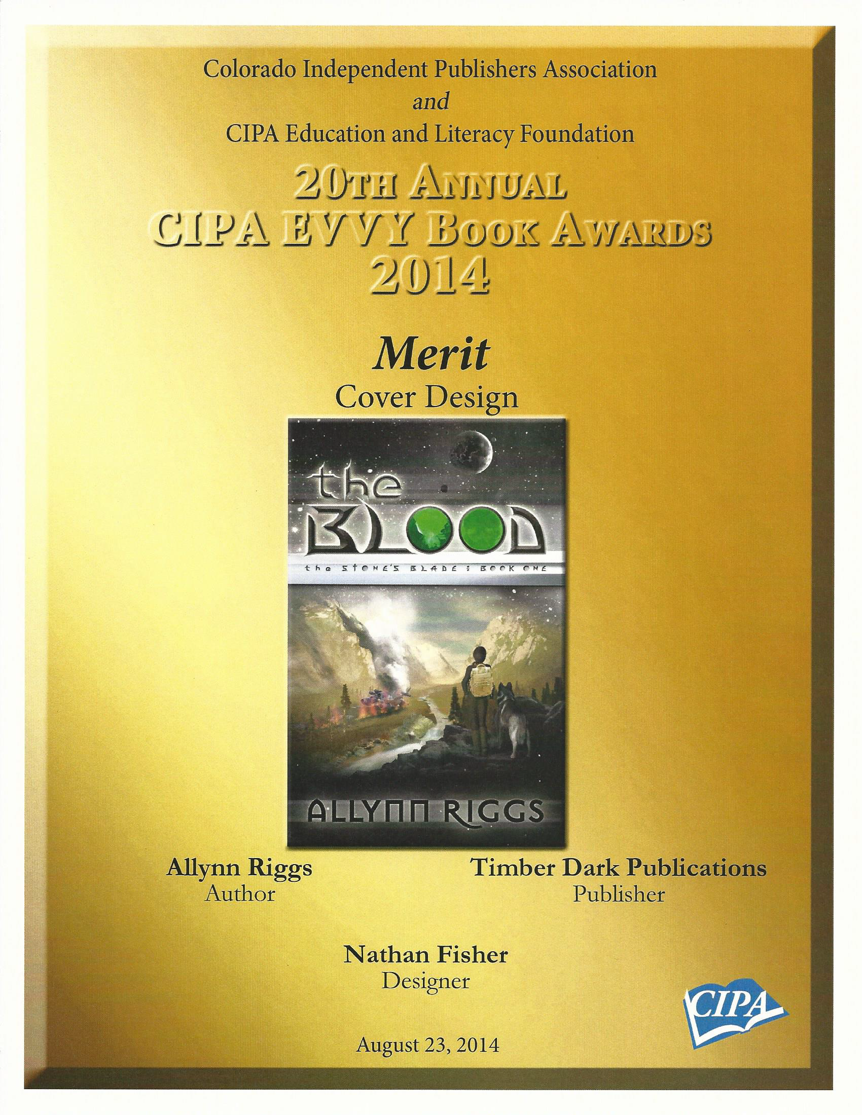 2014 EVVY Merit for Cover Design - The Blood